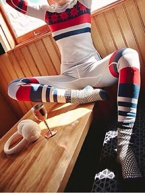 NWOT FP Movement Myoko Striped Base Layer Leggings